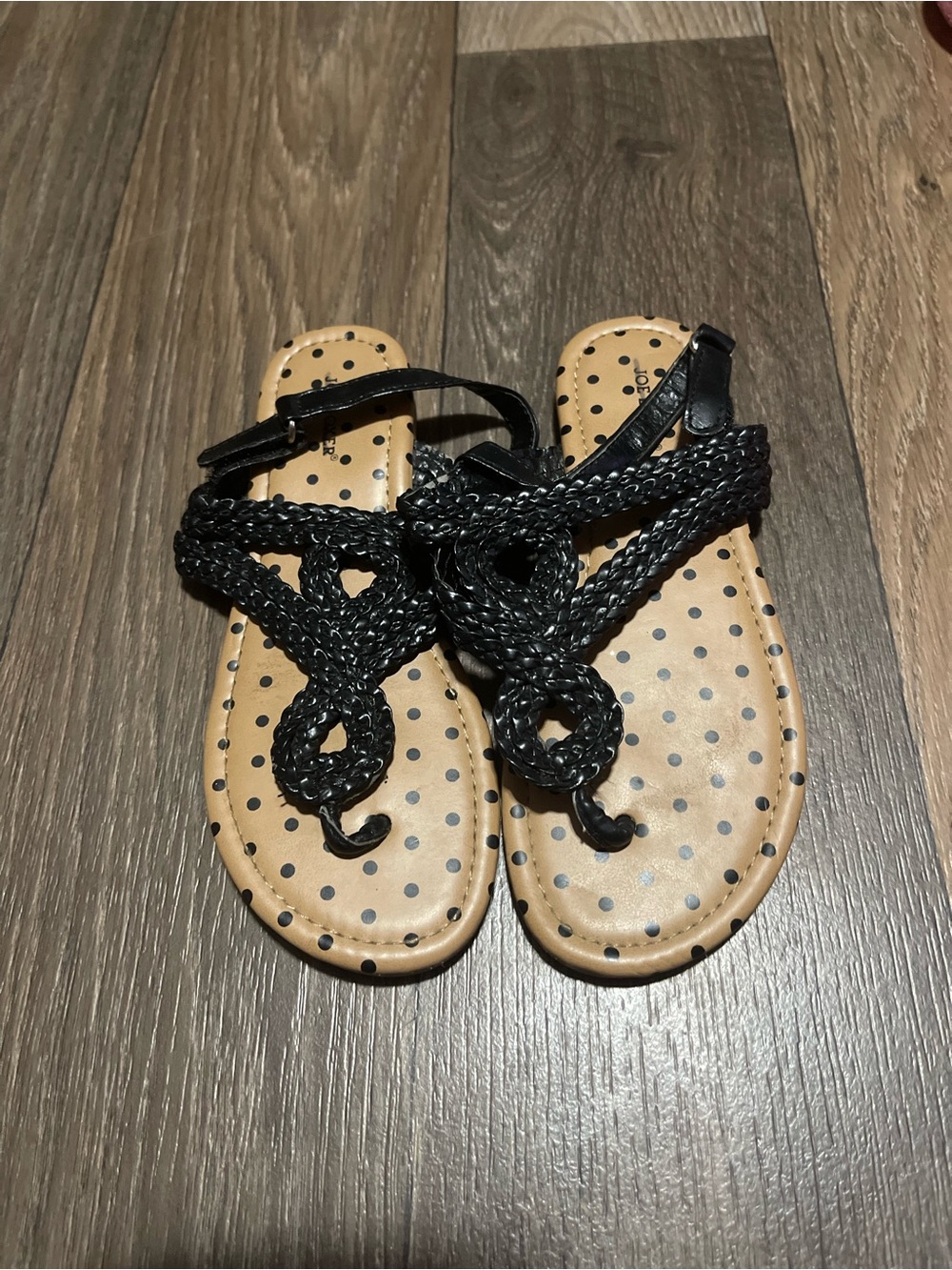Joe Boxer Black Braided Strap Girls Sandals
